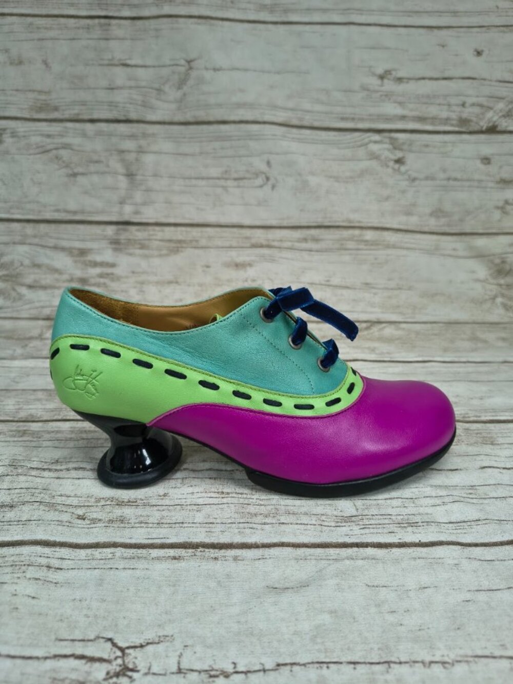 John Fluevog Limited Edition Multicolor Leather Lace-Up Pumps Women Size 8.5
